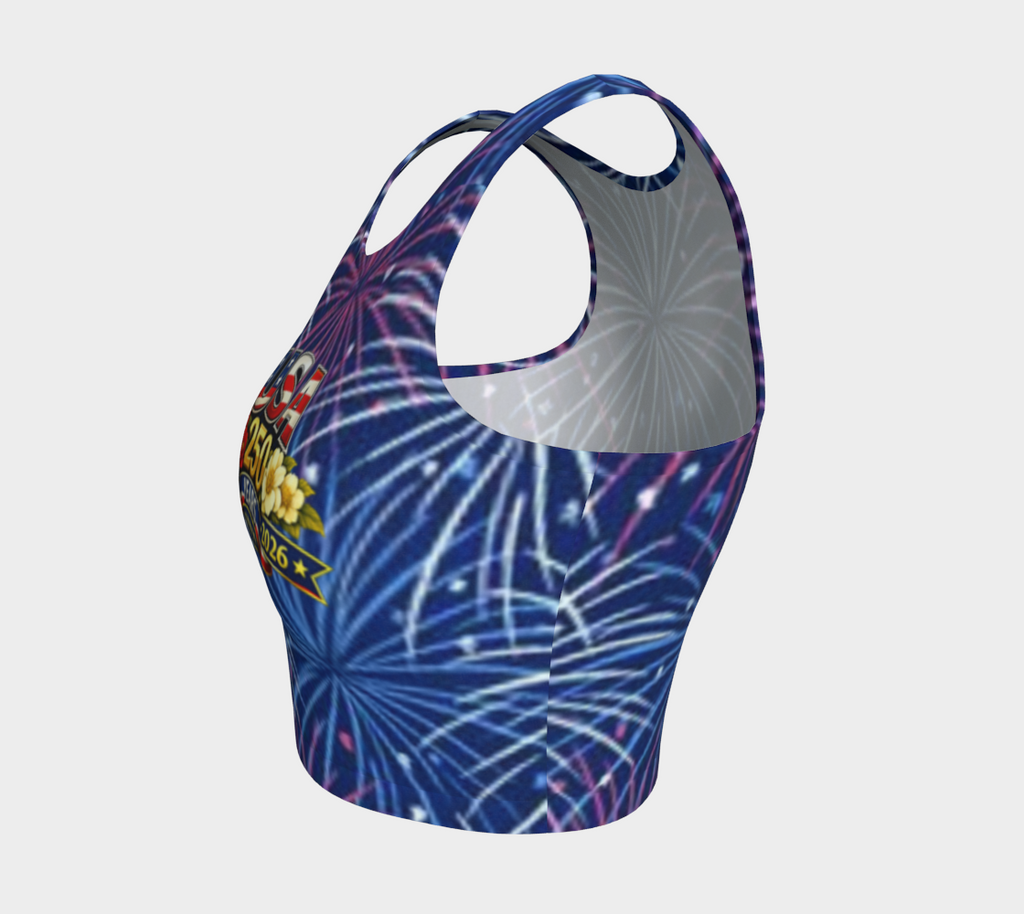 USA 250 Women's Fireworks Crop Top