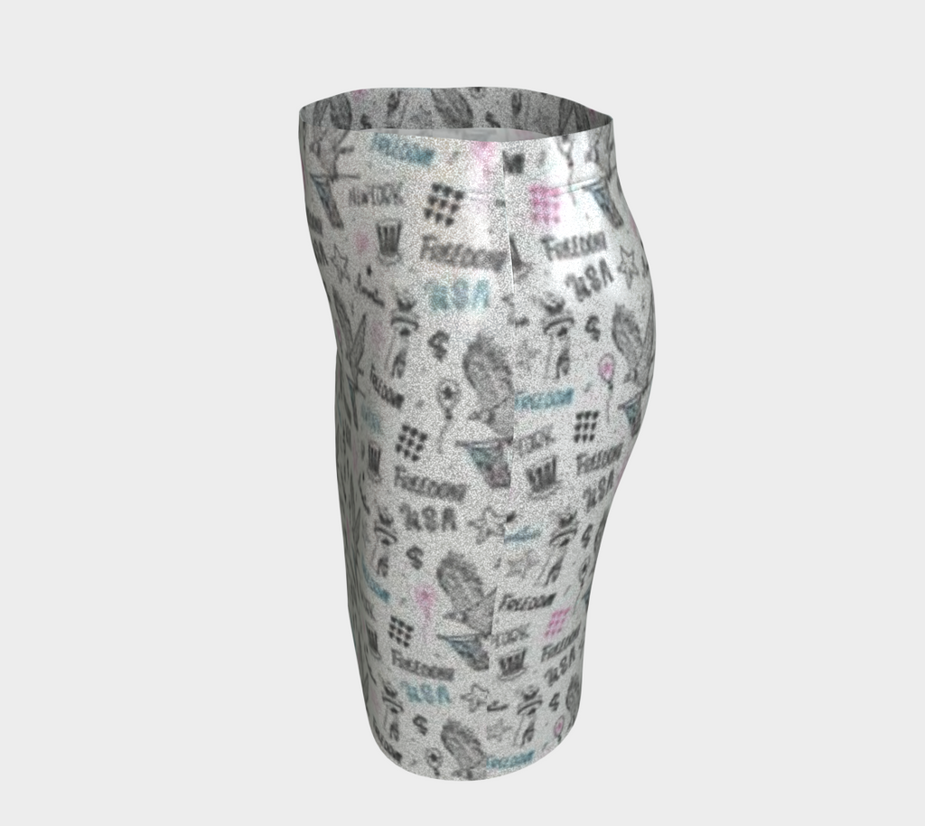 USA 250 Women's Glitter Freedom Fitted Skirt