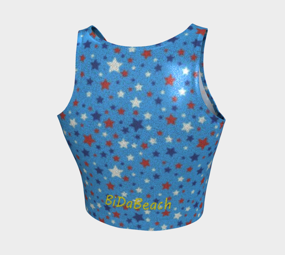 USA 250 Women's Glitter Stars Crop Top