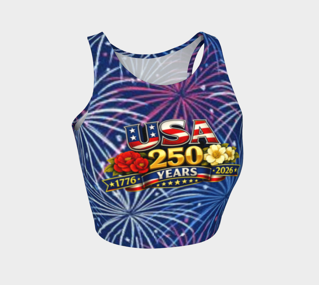 USA 250 Women's Fireworks Crop Top